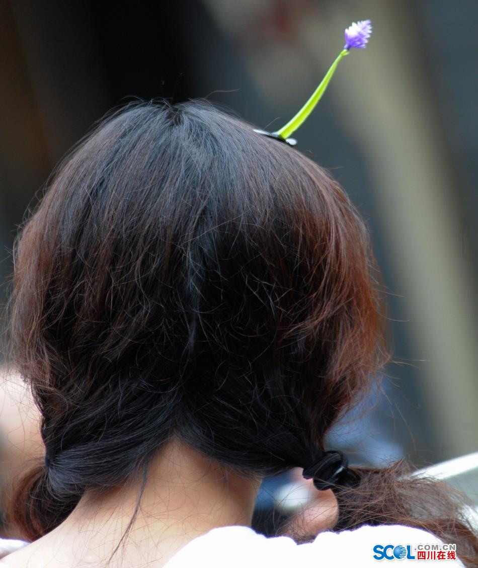 Look！Bean sprouts flowers grow on head