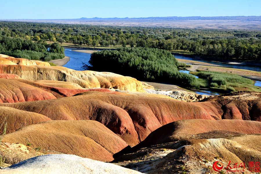 Amazing scenery of Rainbow Beach in Xinjiang