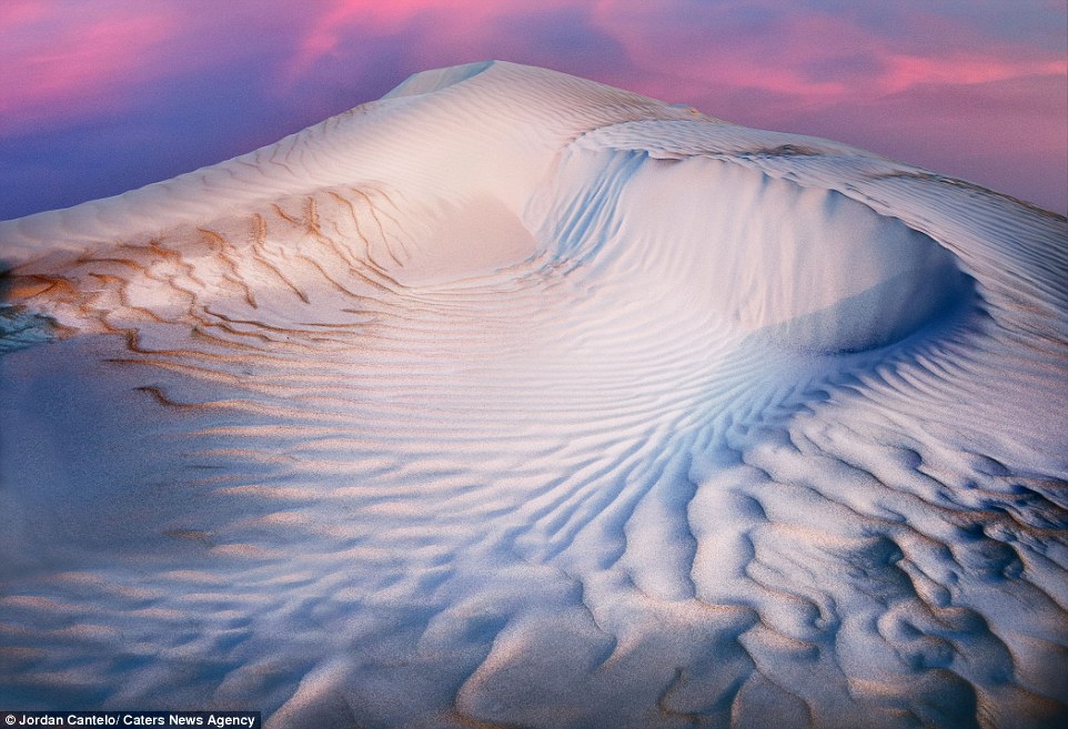 Another Earth: Stunning photos capture Australia's other-worldly 'Ice Cream Dunes' where the sand is so pale it looks like snow