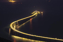 Hong Kong-Zhuhai-Macao Bridge shines at night