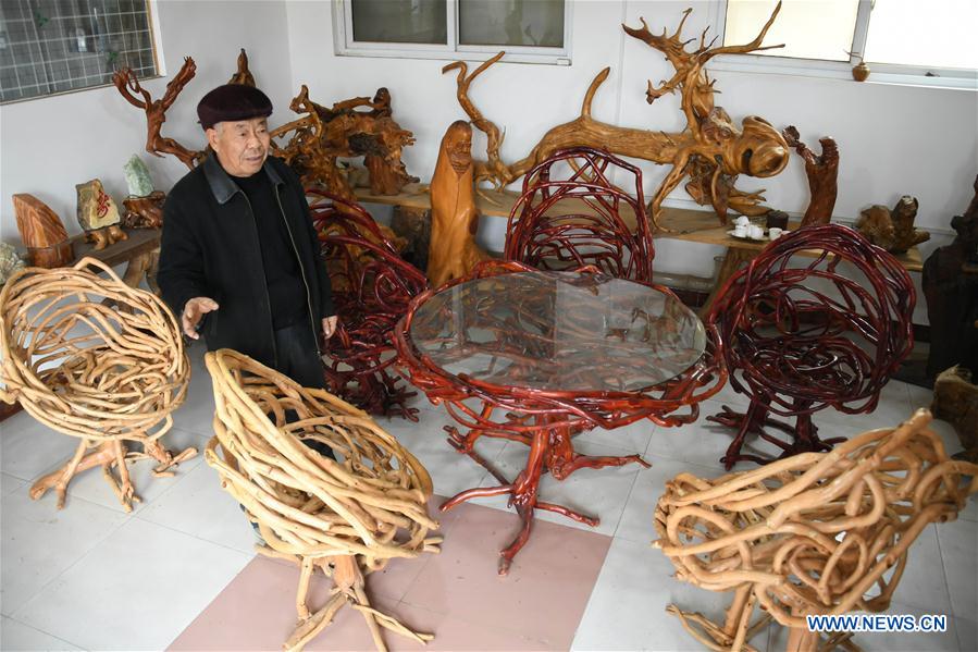 Peach orchard owner plants trees in shape of furniture in China's Shandong