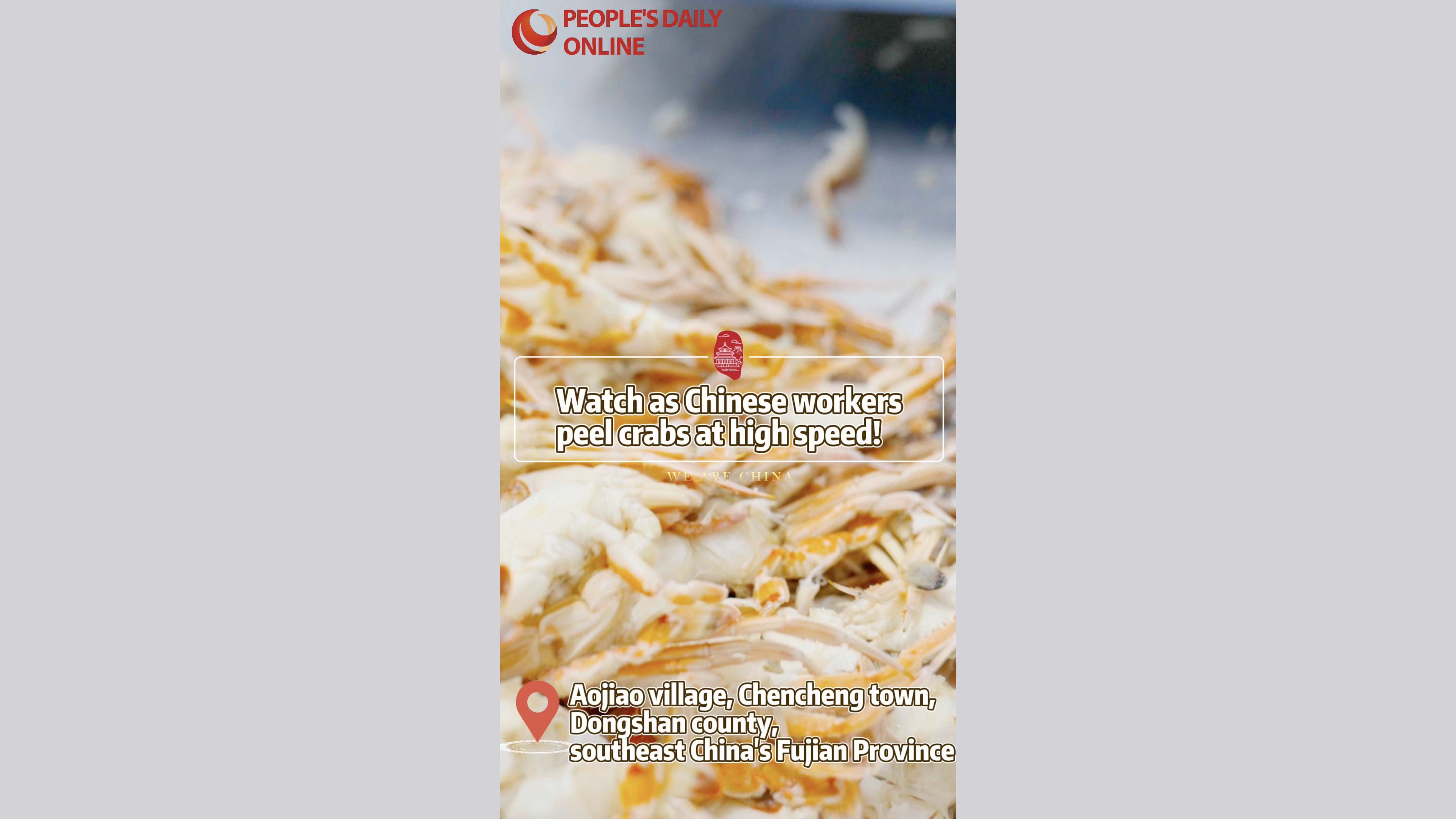 Watch as Chinese workers peel crabs at high speed!