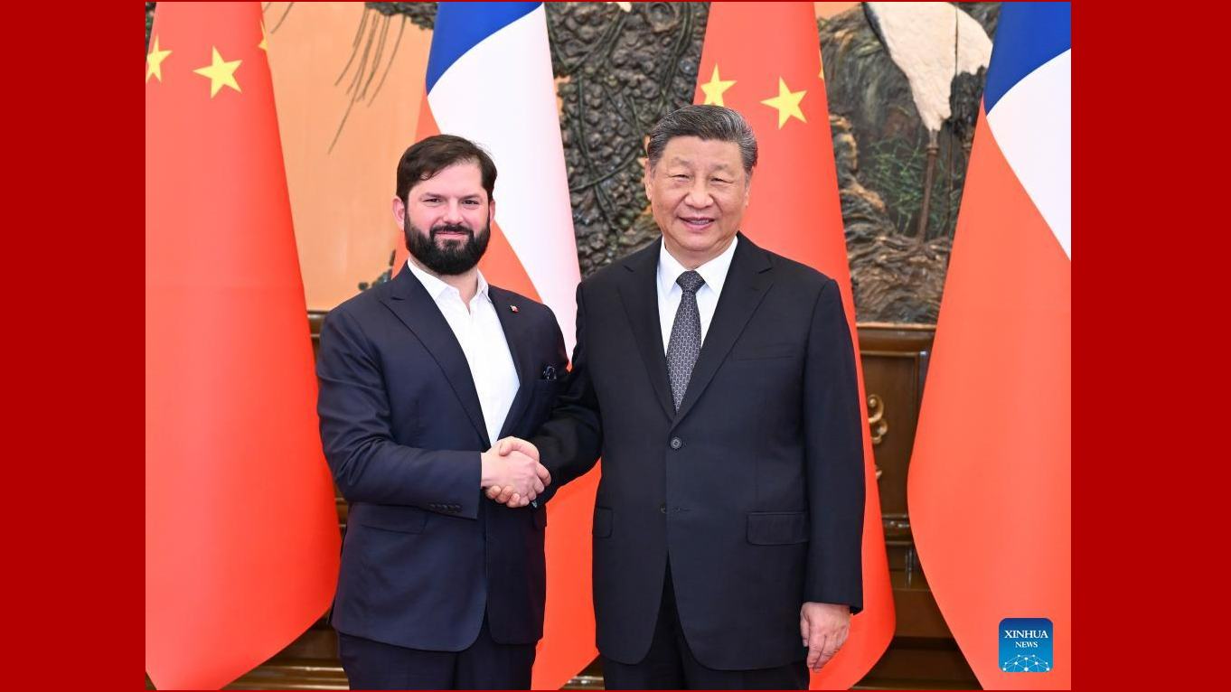 Xi meets Chilean president