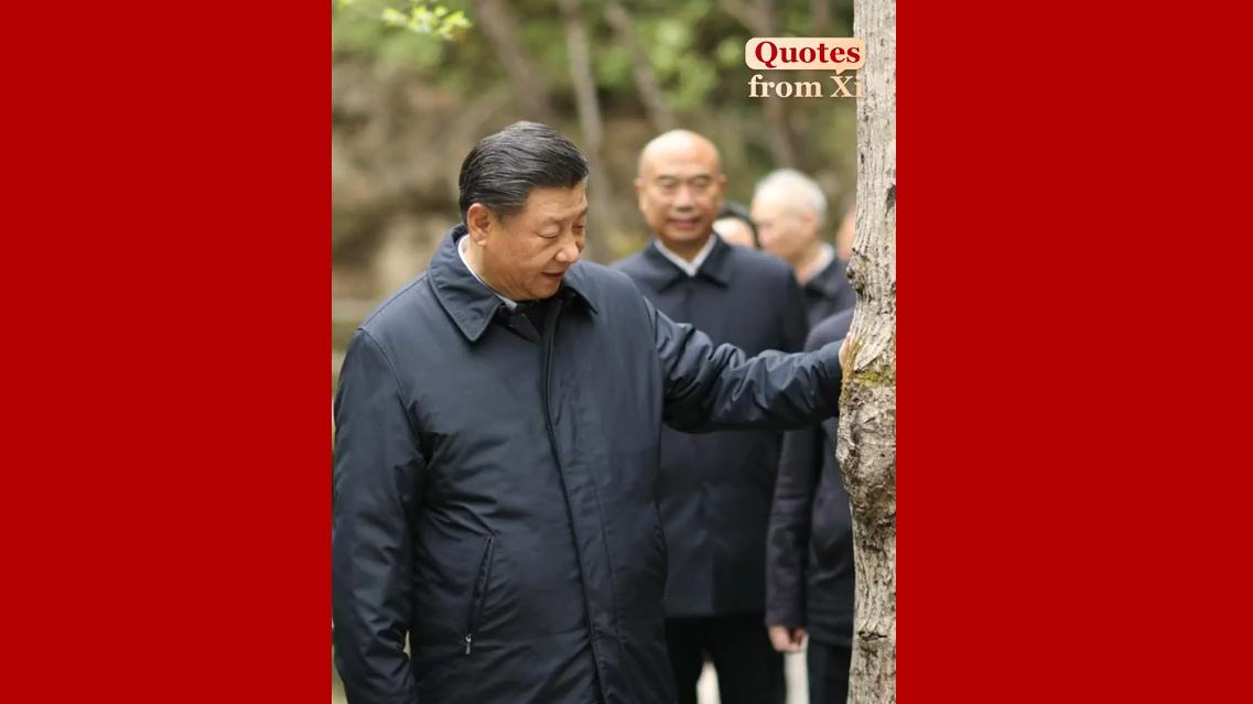 Quotes from Xi: 'All beings flourish when they live in harmony and receive nourishment from Nature'