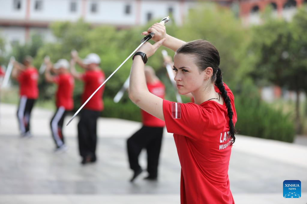 Latvian students study Tai Chi in Jiaozuo City, China's Henan