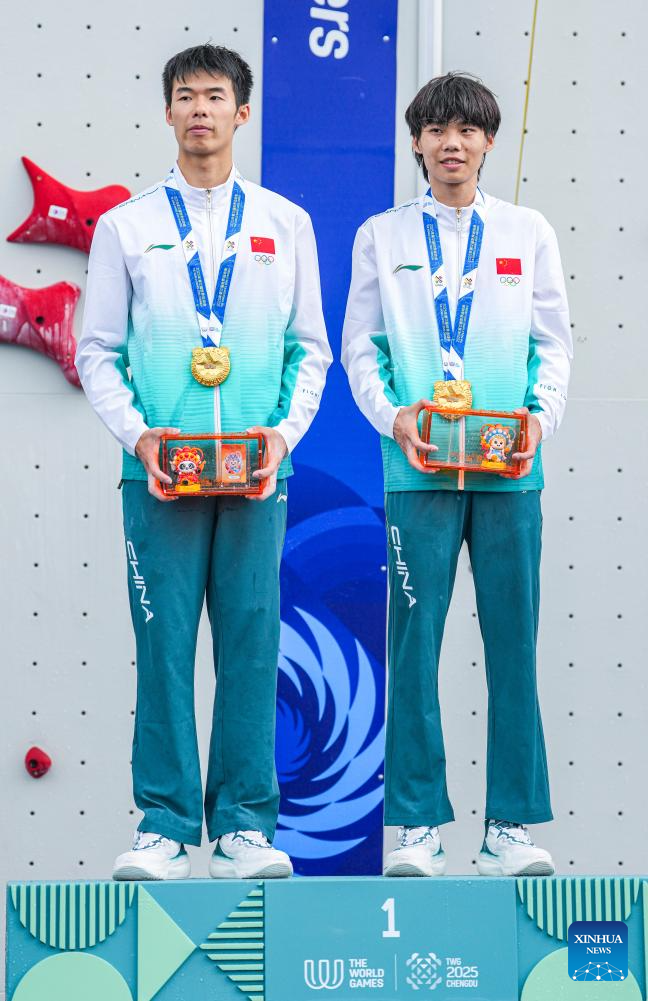 China wins Sport Climbing Men's Speed Relay event at World Games