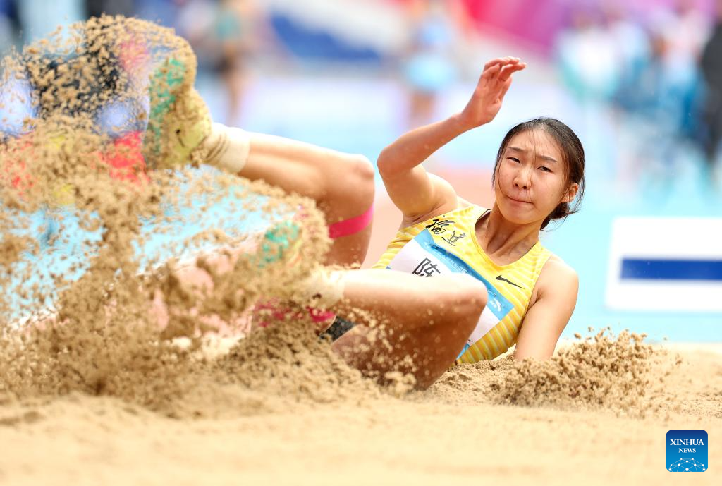China's 15th National Games: women's heptathlon long jump of athletics
